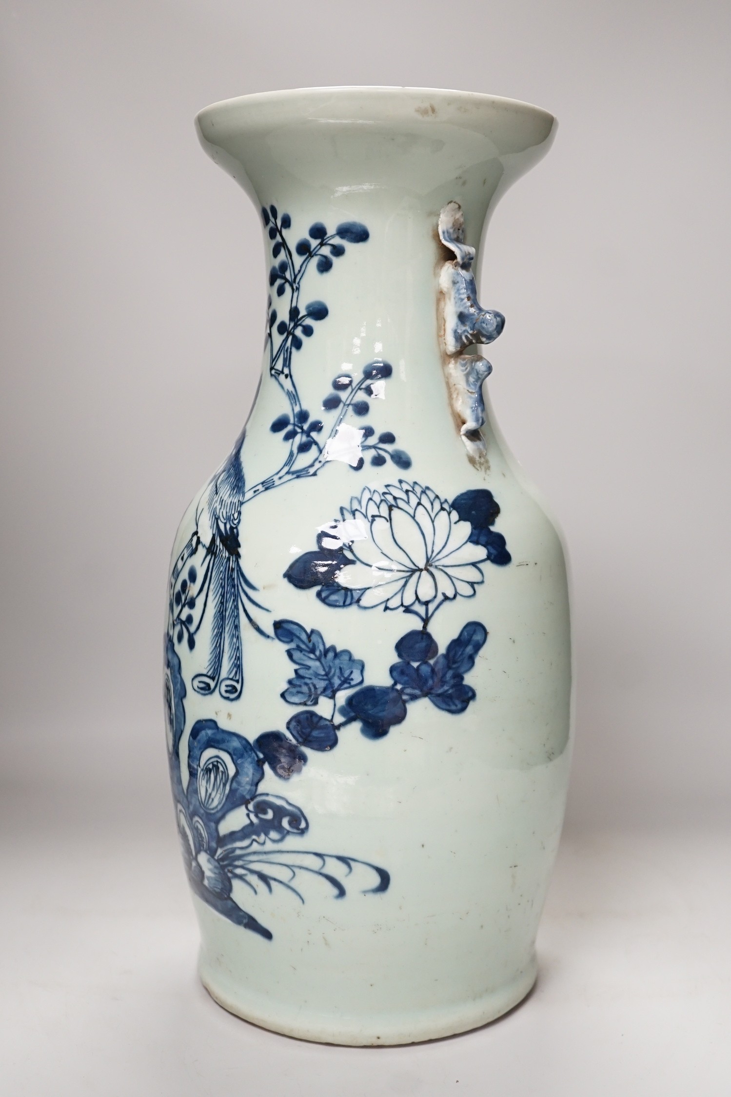 A 19th century Chinese celadon ground vase, 42cm